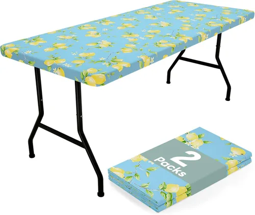 Miniatura 43 de misaya Mantel rectangular de vinilo, mantel ajustable, 100% impermeable, borde elástico, reverso de franela, mantel de plástico para mesas plegables
