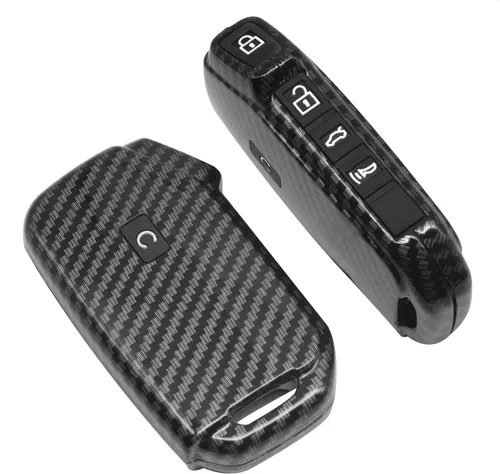 Funda para llavero compatible con KIA CEED CERATO Forte NIRO SELTOS Sorento Soul SPORTAGE Telluride 5 botones de goma de silicona negra