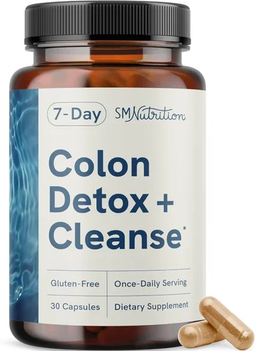 Limpieza y desintoxicación de colon de 7 días | Apoya el alivio de la hinchazón y el estreñimiento ocasional | Limpieza de desintoxicación de 7 días