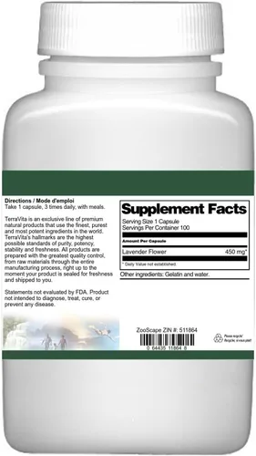 Miniatura 3 de Flor de lavanda - 450 mg (100 Cápsulas, ZIN: 511864) - Paquete de 3