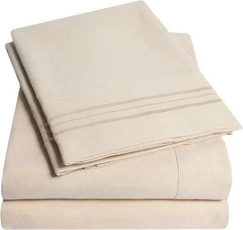 Miniatura 23 de Juego de sábanas y fundas de almohada de la colección 1500 Supreme, tamaño Queen, estampado Paisley gris - Juego de sábanas y fundas de almohada