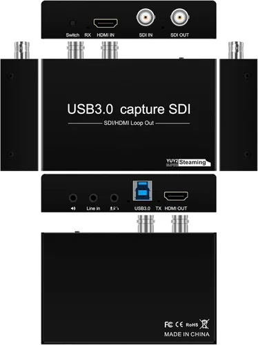 Miniatura 2 de HDMI SDI a USB Tarjeta de captura USB3.0 1080P60fps SDI a HDMI Convertidor SDI salida y mezcla de audio, SDI2HDMI, tarjeta de captura de video