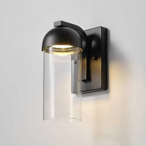 Miniatura 7 de GLOBE 60000023 - Lámpara de pared eléctrica LED integrada de 12 W, color negro mate, pantalla de cristal transparente, luz de porche, luces de pared