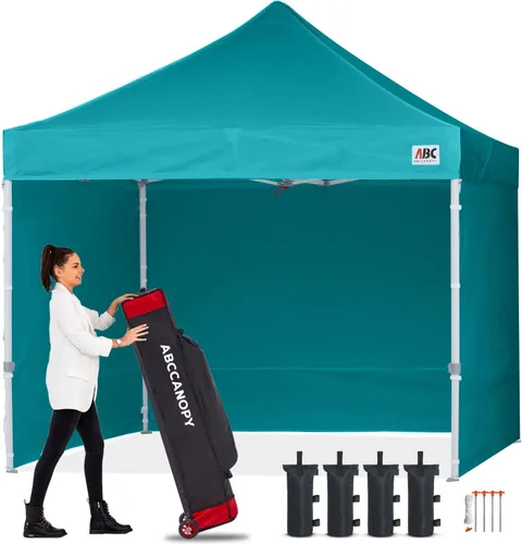 Miniatura 11 de Abccanopy - Toldo de 10 x 10 pies, con paredes laterales, sombra instantánea, con bolsa con ruedas para guardarlo. Incluye 4 bolsas de lastre, Azul