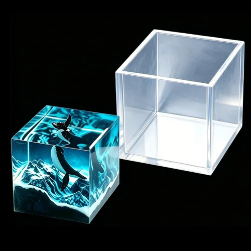Miniatura 8 de Moldes de silicona transparente, molde de resina epoxi cuadrado grande y profundo, moldes de fundición de silicona con soporte de madera