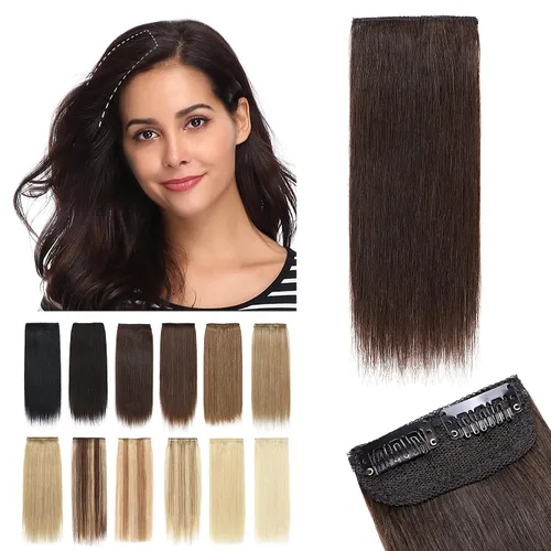 Miniatura 23 de SEGO 2 extensiones de cabello corto con clip de 4 pulgadas, 0.56 oz, 100% cabello humano para mujeres con cabello adelgazante que añade volumen