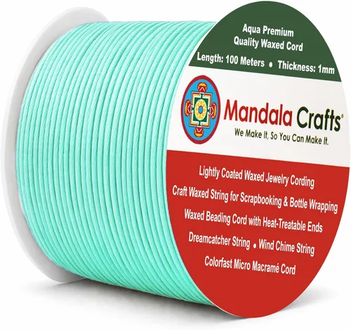Miniatura 79 de Cuerda Mandala Crafts 0.03 pulgadas 109 yardas para hacer joyería, artesanía, macramé, cuerda de algodón encerado Negro