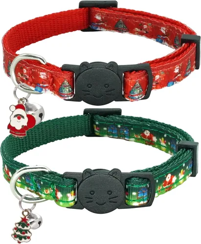 Miniatura 9 de Collar de Gato de Halloween, Juego de 2 Collares Separables para Gato con Campanas, Adorno de Fantasma de Calabaza y Murciélagos Halloween
