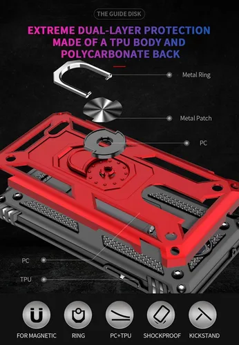 Miniatura 6 de Funda de grado militar para LG Aristo 3, Aristo 2 Aristo 2 Plus/Rebel 4 LTE/Phoenix 4/Zone 4, soporte de metal giratorio con soporte de soporte