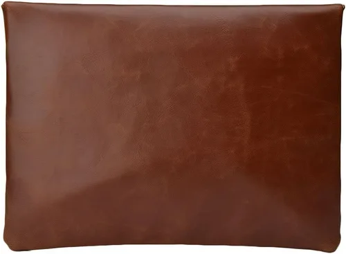 Miniatura 3 de Maletín de cuero para hombre, bolso de mano con solapa tipo sobre, Marrón