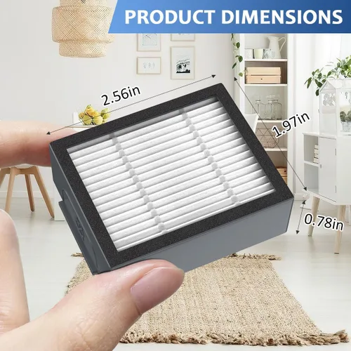 Miniatura 2 de Filtro de repuesto 4639161 de alta eficiencia para iRobot Roomba e, i y j Series Robot Aspiradoras Filtros (6 unidades)