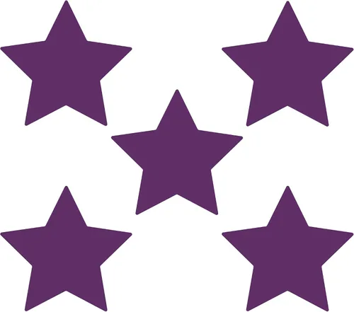 Miniatura 9 de LiteMark Durable Stars, calcomanía roja brillante de 5.5 pulgadas, uso en hormigón liso, azulejos, vidrio, paquete de 8 estrellas Rojo