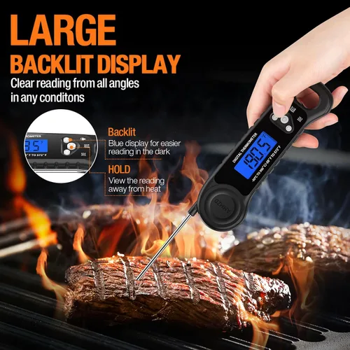 Miniatura 4 de AMMZO Termómetro digital para carne, termómetro de lectura instantánea para cocinar, asar a la parrilla, hornear, freír y hacer dulces, accesorio