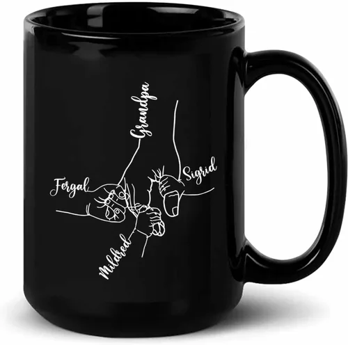 Miniatura 11 de Taza de café personalizada con la bandera estadounidense para el abuelo y el día del padre, nombres personalizados para papá y niños, taza