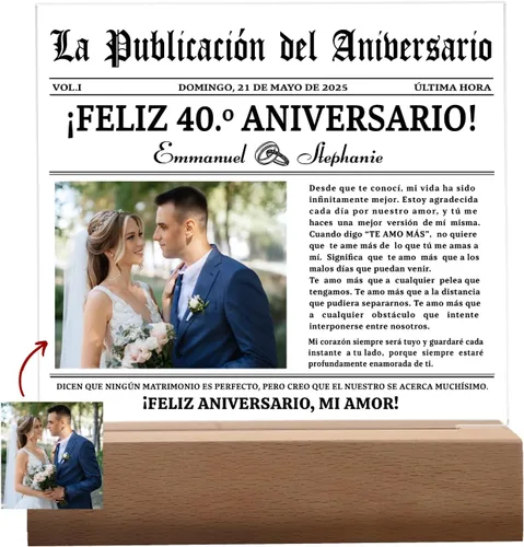 Lámpara Con Foto Personalizada, Regalos Para Bodas Personalizadas 40 Años, Regalos De Navidad Para Mujeres Baratos, Regalos 40 Aniversario Para