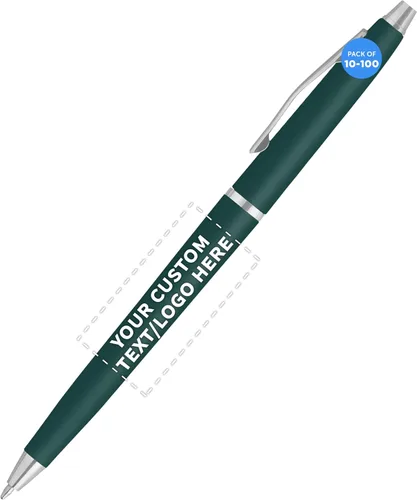 Miniatura 18 de DISCOUNT PROMOS Langham - Juego de 10 bolígrafos a granel, tinta negra, ideal para oficina, escuela, negocios, ferias comerciales, color verde