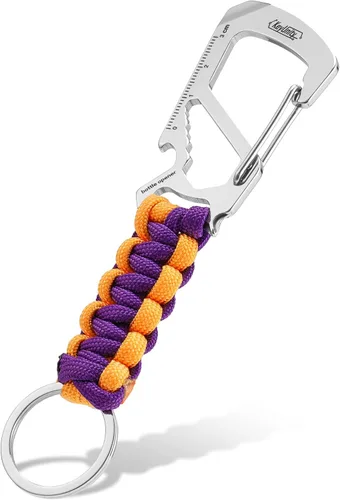 Miniatura 18 de KeyUnity KC00 Llavero de mosquetón de paracord, cordón de paracaídas 550 Multiherramienta para exteriores, mochilas, hombres y mujeres