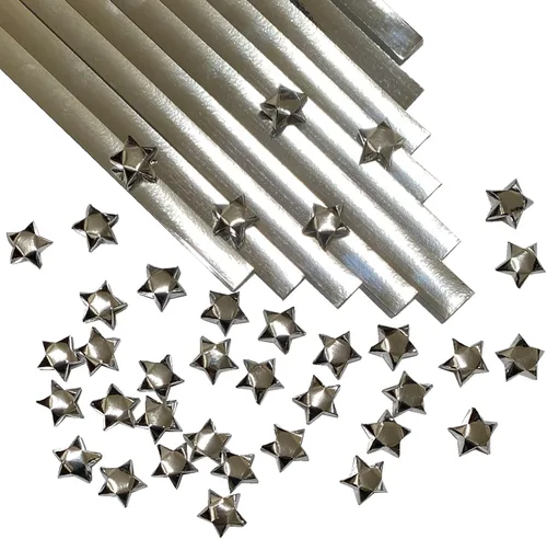 Miniatura 10 de 100-Strips Gold Foil Paper Strips for Making Origami Stars, Lucky Stars, Puff Stars. Reflective Mirror Shiny Paper Strips, 1 x 24 inch. (BIG Gold)