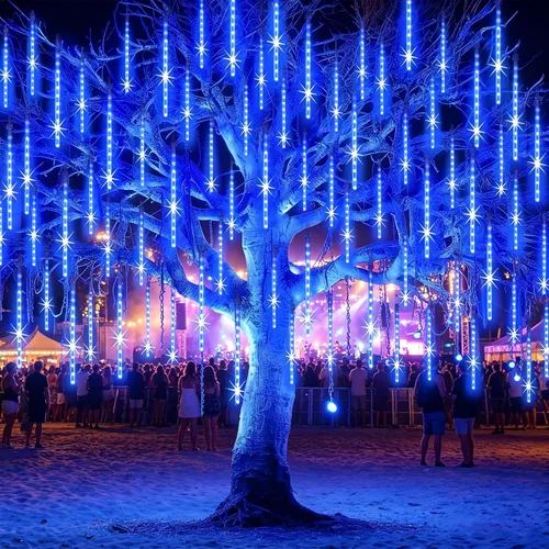 Miniatura 15 de EAGWELL Luces de Lluvia de Meteoros de Navidad, 20 en 20 Tubos Luces de Lluvia en Cascada con Cambio Automático con 12 Modos, Decoración Navideña