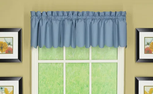Miniatura 79 de Today's Curtain, Orleans - Cortina festoneada, inserto de ventilador azul, 30 pulgadas de ancho x 40 pulgadas de largo, azul