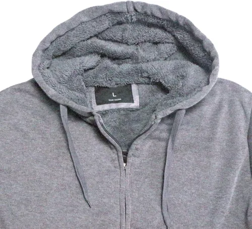 Miniatura 5 de Gary Com - Sudadera de sherpa pesada con capucha para hombre, forro de vellón grueso, con cremallera completa, cálida chaqueta de trabajo