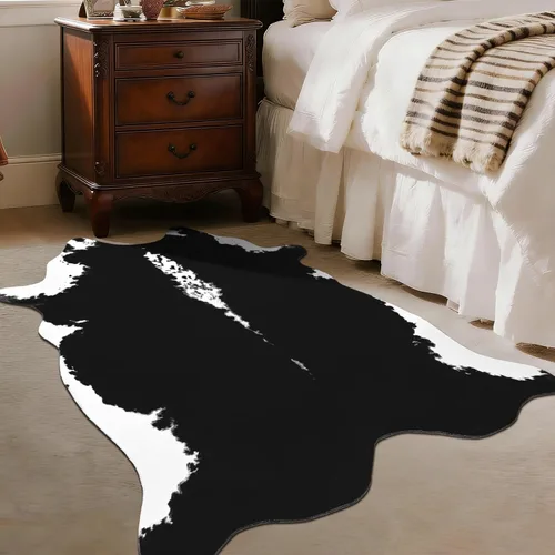 Miniatura 21 de BENRON Alfombra Premium de Piel de Vaca Sintética, Estampado de Vaca, Alfombras Rústicas Occidentales para Sala de Estar y Dormitorio, Pieles