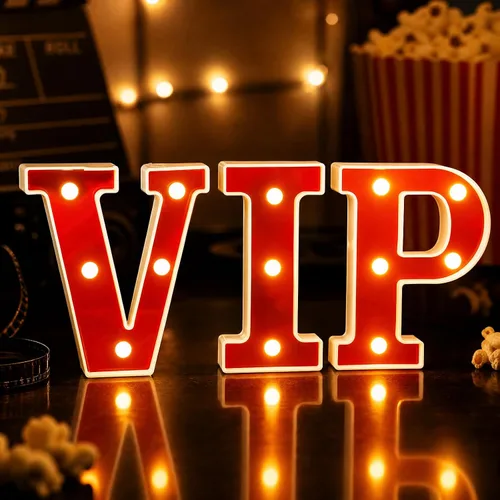Miniatura 13 de Aurelema Casino 6.3" Letras de cartel de noche de cine para fiestas, cartel de luz de marquesina alimentado por batería, luces LED de letras
