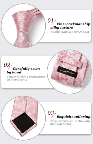 Miniatura 132 de Corbatas florales tejidas clásicas para hombre, corbata cuadrada de bolsillo, corbatas formales para hombres, boda con pañuelo