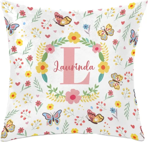 Miniatura 14 de Funda de almohada con nombre, funda de almohada personalizada con flores, funda de almohada cuadrada, regalos de cumpleaños para mamá, sofá, cama