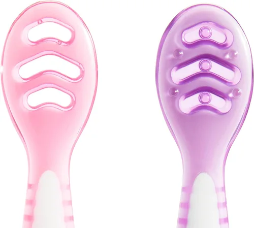 Miniatura 5 de Cucharas Munchkin® Gentle Dip™ para bebés para autoalimentación y destete con luz LED, paquete de 3, rosa/morado Rosado/Púrpura