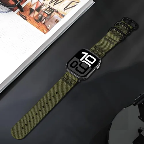 Miniatura 4 de Youther Correa de nailon compatible con Apple Watch Band de 1.654 in 1.732 in 1.772 in 1.811 in 1.929 in 1.496 in 1.575 in 1.614 in, correa