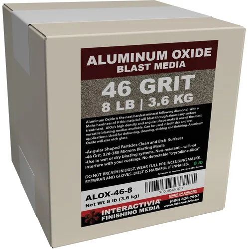 Miniatura 11 de Óxido de aluminio #30 - 8 libras - Medios abrasivos de chorro de arena gruesa para gabinetes de voladura y pistolas de voladura.