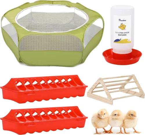 Miniatura 20 de Pawaboo Corralito para Animales Pequeños, Carpa de Jaula Impermeable para Mascotas Pequeñas con Cubierta con Cremallera, Cerca Portátil para Patio