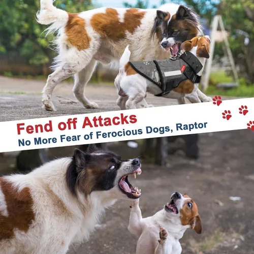 Miniatura 5 de Arnés de protección para perros, placa de acero ligera y flexible integrada contra ataques de coyote, halcón, raptor y aves de presa