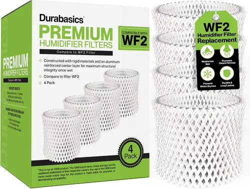 Durabasics [Paquete de 4] Filtros humidificadores compatibles con filtro humidificador Vicks de repuesto – Filtro humidificador WF2 – Compatible con