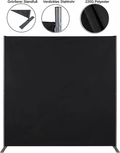Miniatura 4 de Divisor de habitación plegable para interiores de 1 panel de 6 pies de alto, pantalla de privacidad portátil, separador de partición independiente