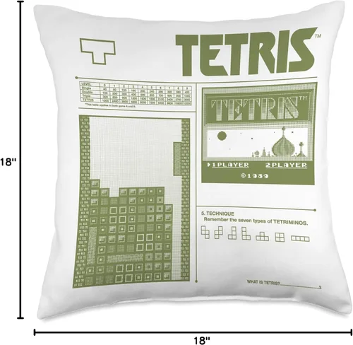 Miniatura 4 de Tetris 8-Bit - Cojín moderno, 16 x 16 pulgadas, multicolor