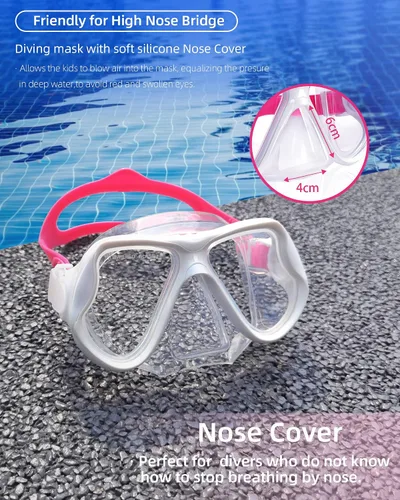 Miniatura 5 de Máscara de snorkel para natación Keary, máscara de buceo para adultos hombres mujeres jóvenes, gafas de natación antiniebla con vista clara de 180°