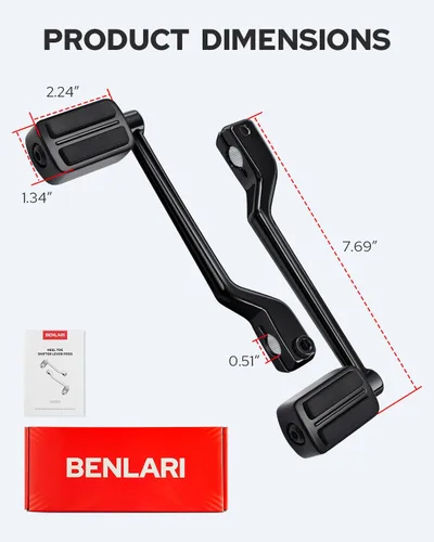 Miniatura 7 de Benlari Pinzas para palanca de cambios de talón, acero inoxidable 304, aptas para Harley Touring Street Glide Road Glide Road King Electra Glide