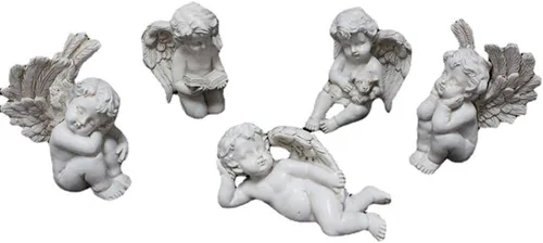 5 piezas de estatuas de ángel en miniatura, estacas de jardín de resina, maceteros de jardín en miniatura, figuritas de ángel, decoración