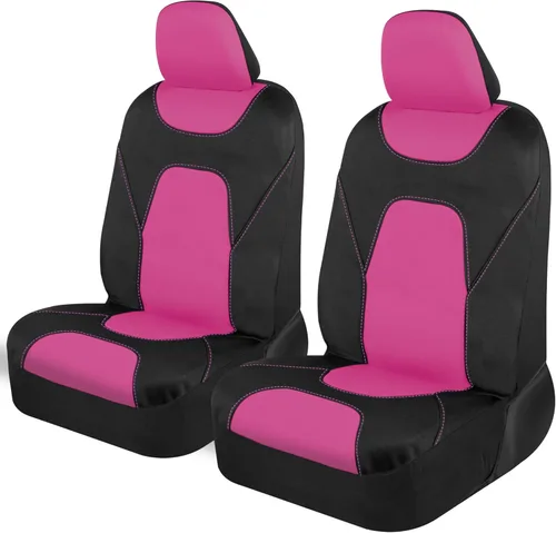 Motor Trend AquaShield - Fundas impermeables para asiento delantero, fundas de asiento rosa para automóviles – Funda de neopreno para asientos