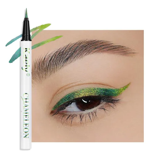 Miniatura 7 de evpct Delineador de ojos líquido cromático dúo, con purpurina de bronceador rosa, destello metálico brillante, sombra de ojos en lápiz, cambio
