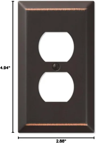 Miniatura 5 de Amerelle Placa de pared, 1 dúplex, acero Bronce envejecido Paquete de 2