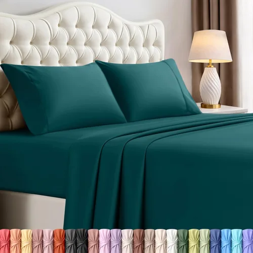 Miniatura 53 de Juego de sábanas King de Utopia Bedding – Juego de 4 sábanas para cama King, microfibra suave y transpirable, incluye 1 sábana bajera, 1 sábana Beige