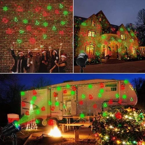 Miniatura 4 de Luces Proyector de Navidad para Exteriores Luces Láser Navideñas para Exteriores Foco de Paisaje Ducha de Estrellas Rojas y Verdes con Accesibilidad