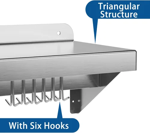 Miniatura 4 de Paquete de 2 estantes de almacenamiento multifuncionales de metal con tapa trasera para cocina, [certificado NSF] Estante de montaje en pared de Dos