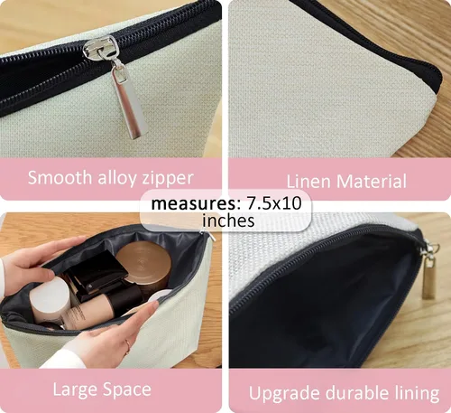 Miniatura 6 de Coquette - Bolsa de maquillaje con lazo, inicial K, regalos personalizados para chicas adolescentes, regalos con monograma lindos y modernos preppy