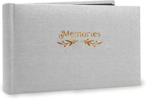Miniatura 10 de Holoary Álbum de fotos pequeño de 4 x 6 pulgadas, tapa dura de lino, capacidad para 50 fotos, encuadernado con páginas negras, mini álbumes de fotos