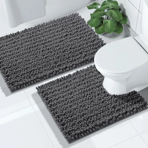 Miniatura 36 de Yimobra - Juego de alfombras de baño de 2 piezas - Alfombra de baño de felpa de lujo extra gruesa de secado rápido, antideslizante súper absorbente
