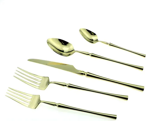 Miniatura 2 de JASHII Juego de cubiertos de lujo de 20 piezas de acero inoxidable 18/10 para 4 personas, incluye cuchillo de cena, tenedor, cuchara, apto para L &